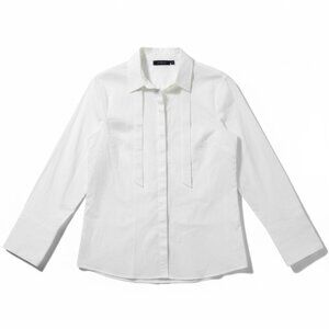 Scoop white long-sleeve cotton shirt